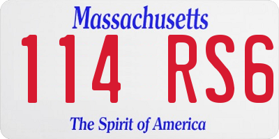 MA license plate 114RS6
