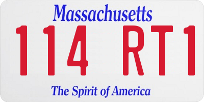MA license plate 114RT1