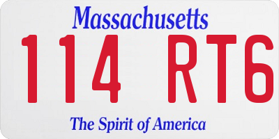 MA license plate 114RT6