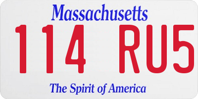 MA license plate 114RU5