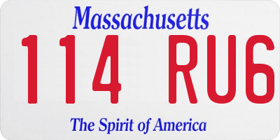 MA license plate 114RU6