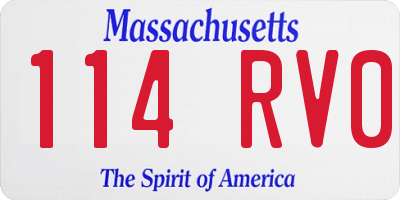 MA license plate 114RV0