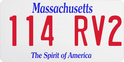 MA license plate 114RV2