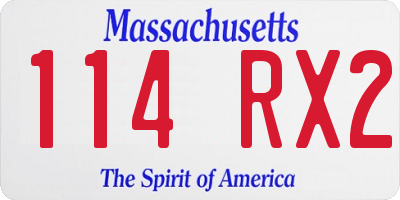 MA license plate 114RX2