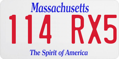 MA license plate 114RX5