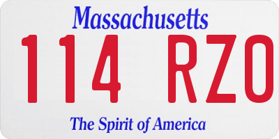 MA license plate 114RZ0