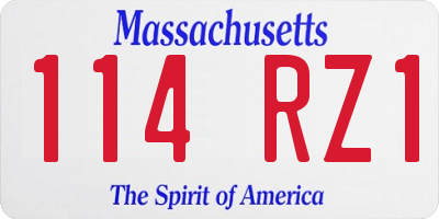 MA license plate 114RZ1