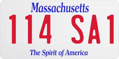 MA license plate 114SA1