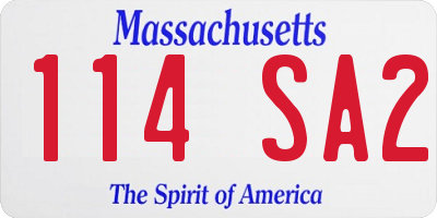 MA license plate 114SA2