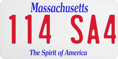 MA license plate 114SA4