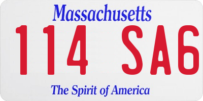 MA license plate 114SA6