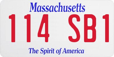 MA license plate 114SB1
