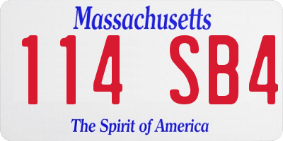MA license plate 114SB4
