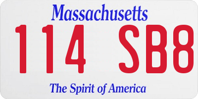 MA license plate 114SB8