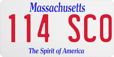 MA license plate 114SC0