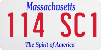 MA license plate 114SC1