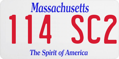 MA license plate 114SC2