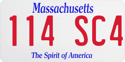 MA license plate 114SC4