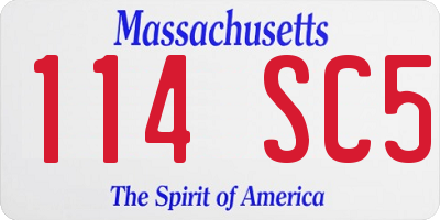 MA license plate 114SC5