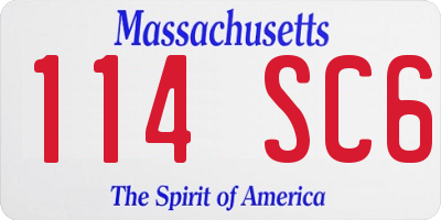 MA license plate 114SC6