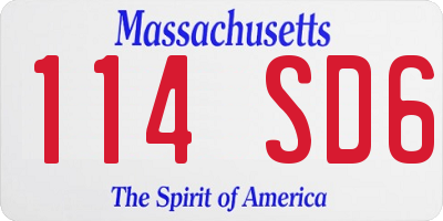 MA license plate 114SD6