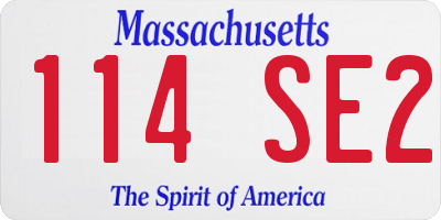 MA license plate 114SE2