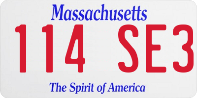 MA license plate 114SE3