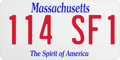 MA license plate 114SF1