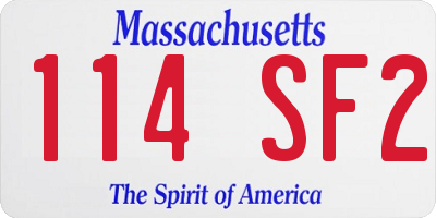 MA license plate 114SF2