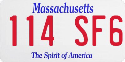 MA license plate 114SF6
