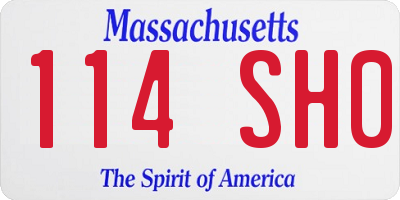 MA license plate 114SH0