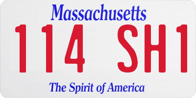MA license plate 114SH1