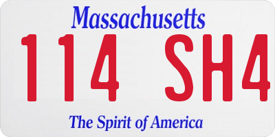 MA license plate 114SH4