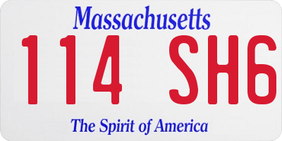 MA license plate 114SH6