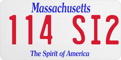 MA license plate 114SI2