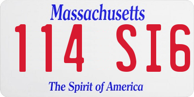 MA license plate 114SI6