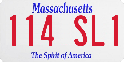 MA license plate 114SL1