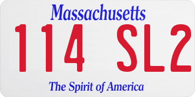 MA license plate 114SL2