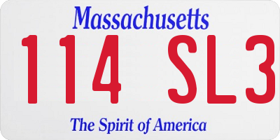 MA license plate 114SL3