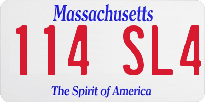 MA license plate 114SL4
