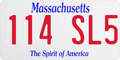 MA license plate 114SL5