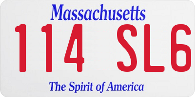 MA license plate 114SL6