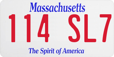 MA license plate 114SL7