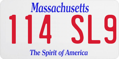 MA license plate 114SL9