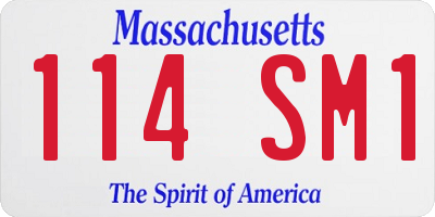 MA license plate 114SM1