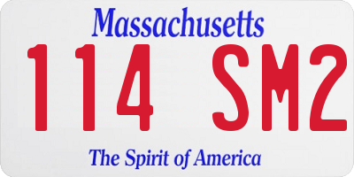 MA license plate 114SM2