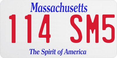 MA license plate 114SM5