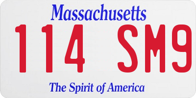 MA license plate 114SM9