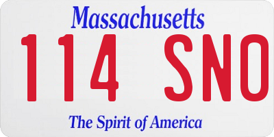 MA license plate 114SN0