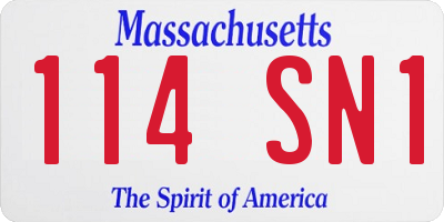 MA license plate 114SN1